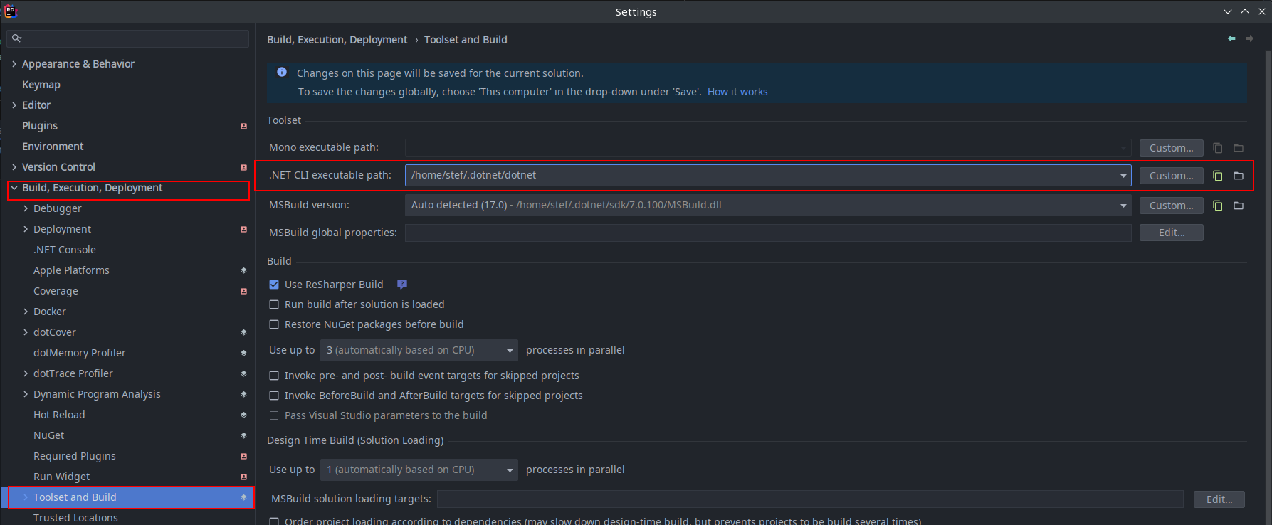 .NET 7.0 CLI executable path